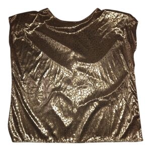 Vintage Shimmering Gold Cheetah Print Top Size L